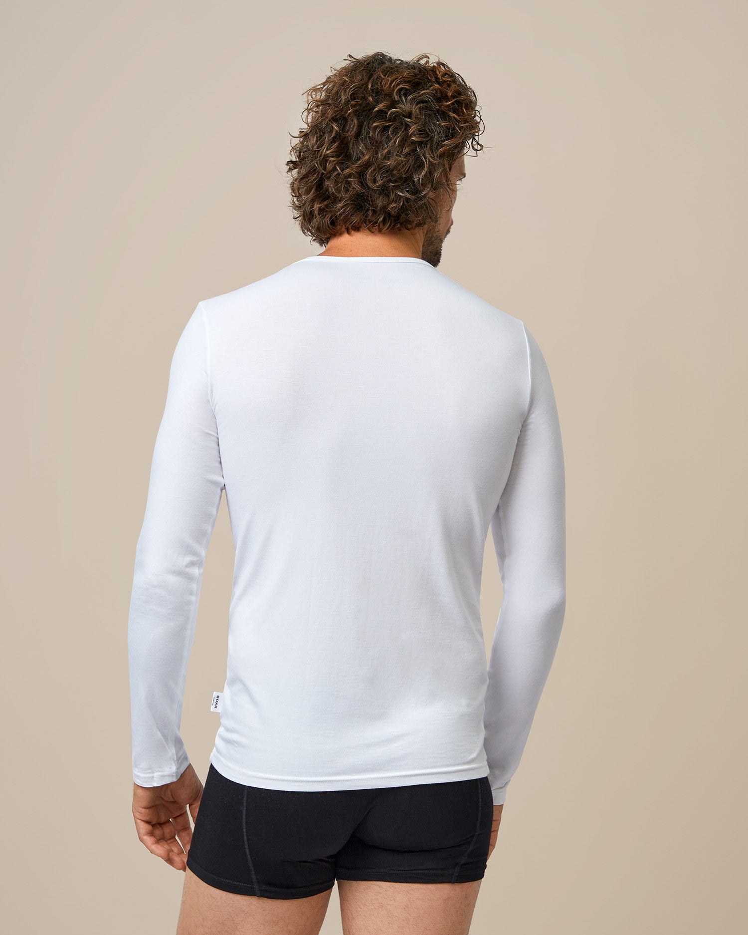 BOXR | Camisetas de Manga Larga de Bambú - Pack de 4 - Blanco