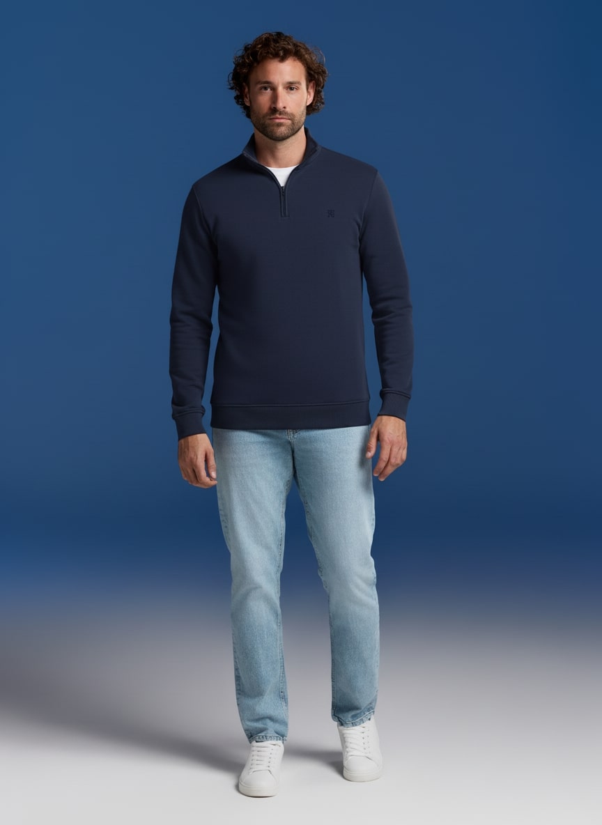 BOXR | Jersey con Cremallera - Azul Marino