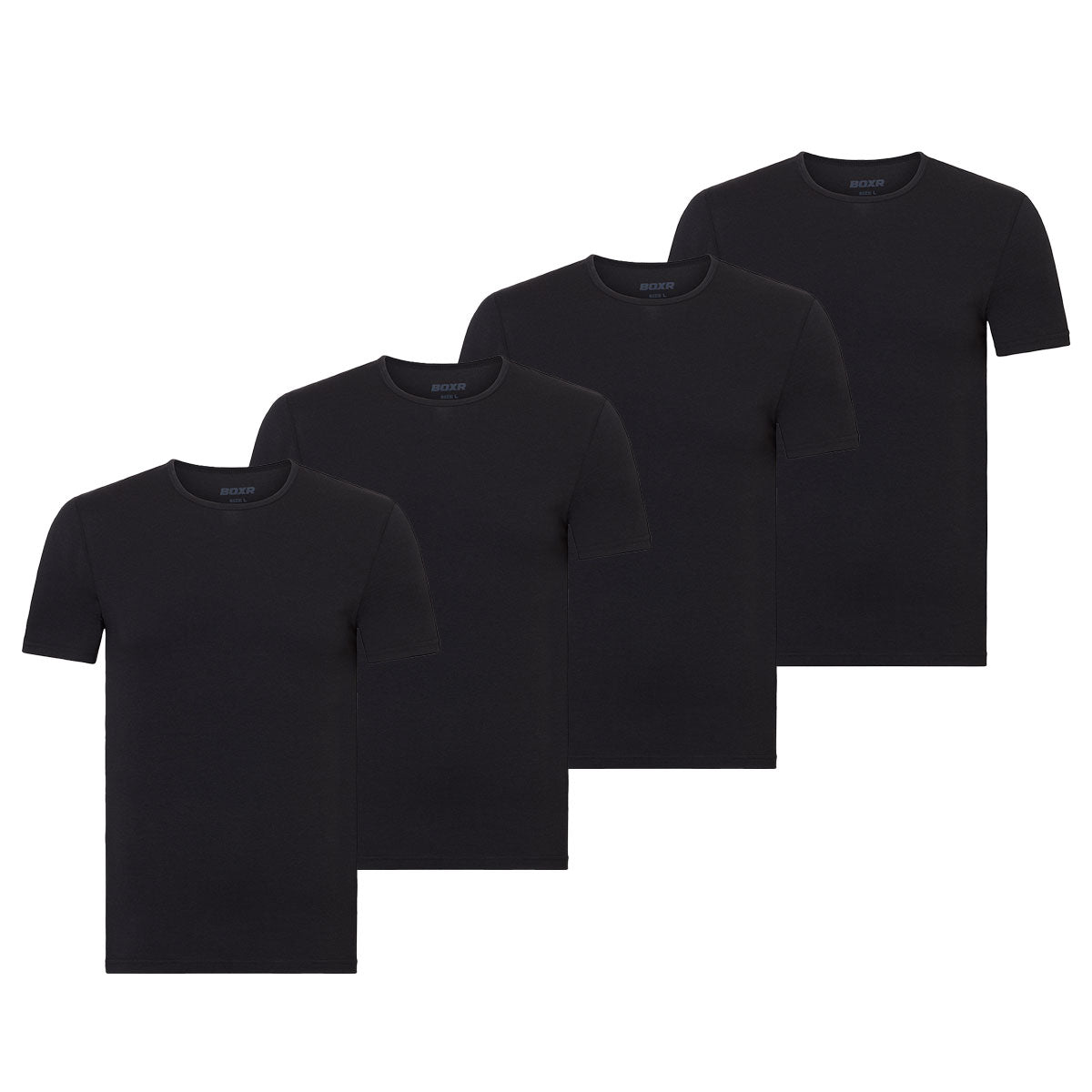BOXR | Camiseta De Bambú - Pack de 4 - Negro