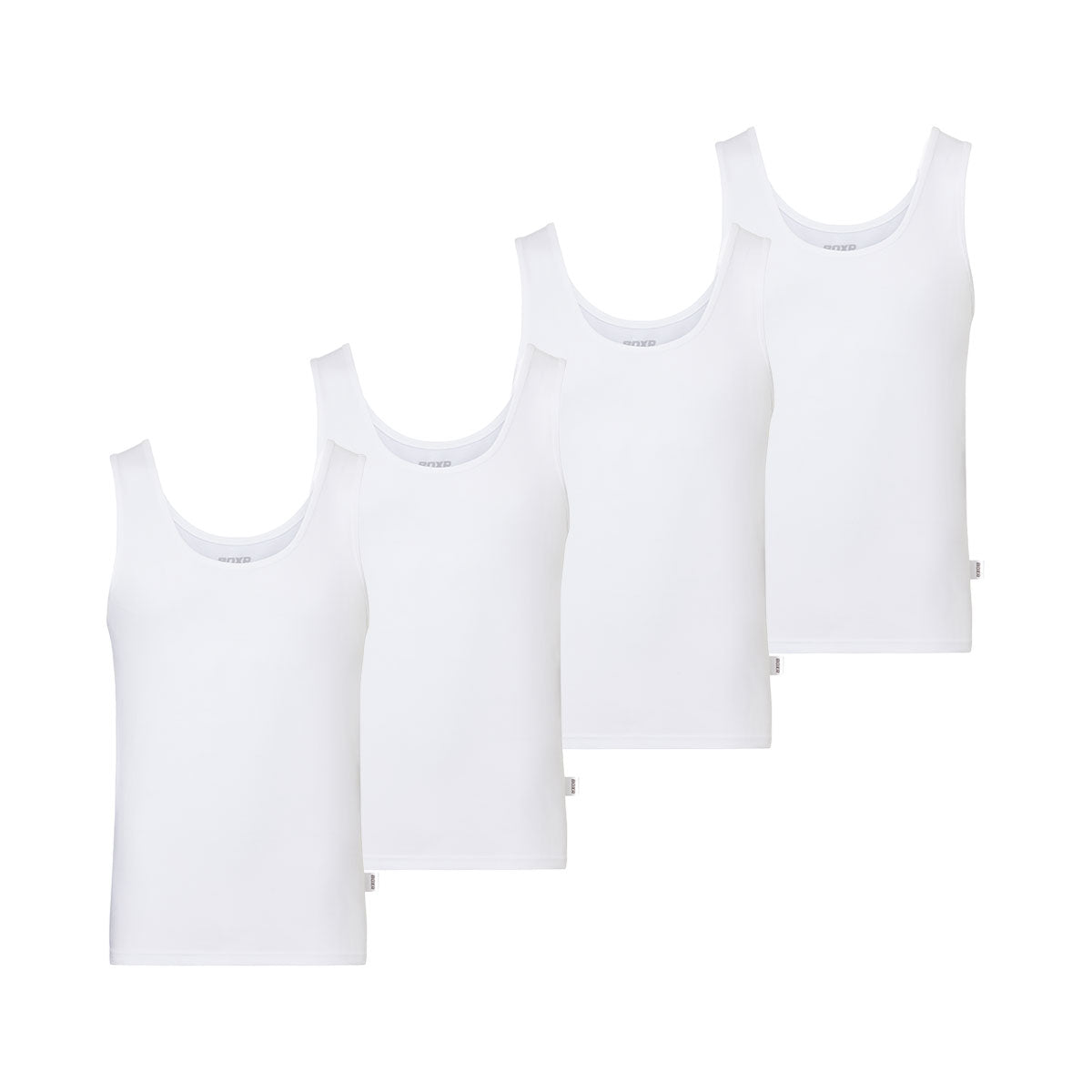 BOXR | Camiseta De Tirantes De Bambú - Pack de 4 - Blanco