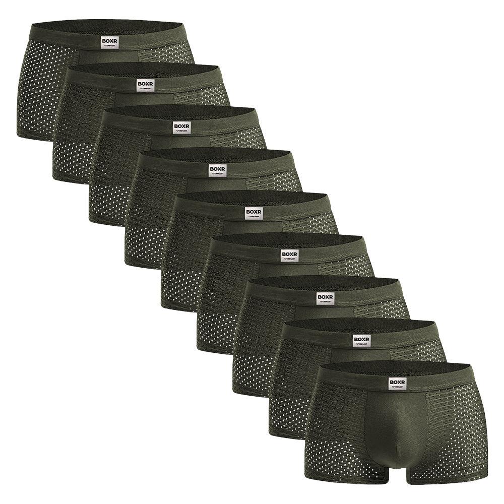 BOXR | Boxers De Bambú - Pack de 9 - Verde Oliva