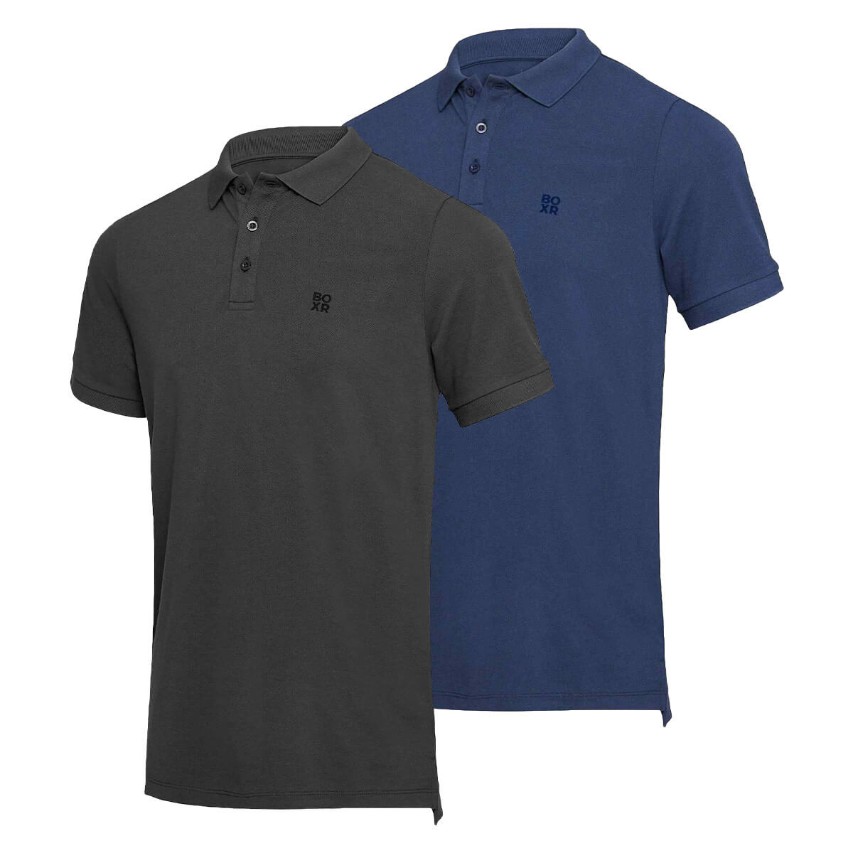 BOXR | Polo de bambú Pack de 2 Negro y Azul Marino