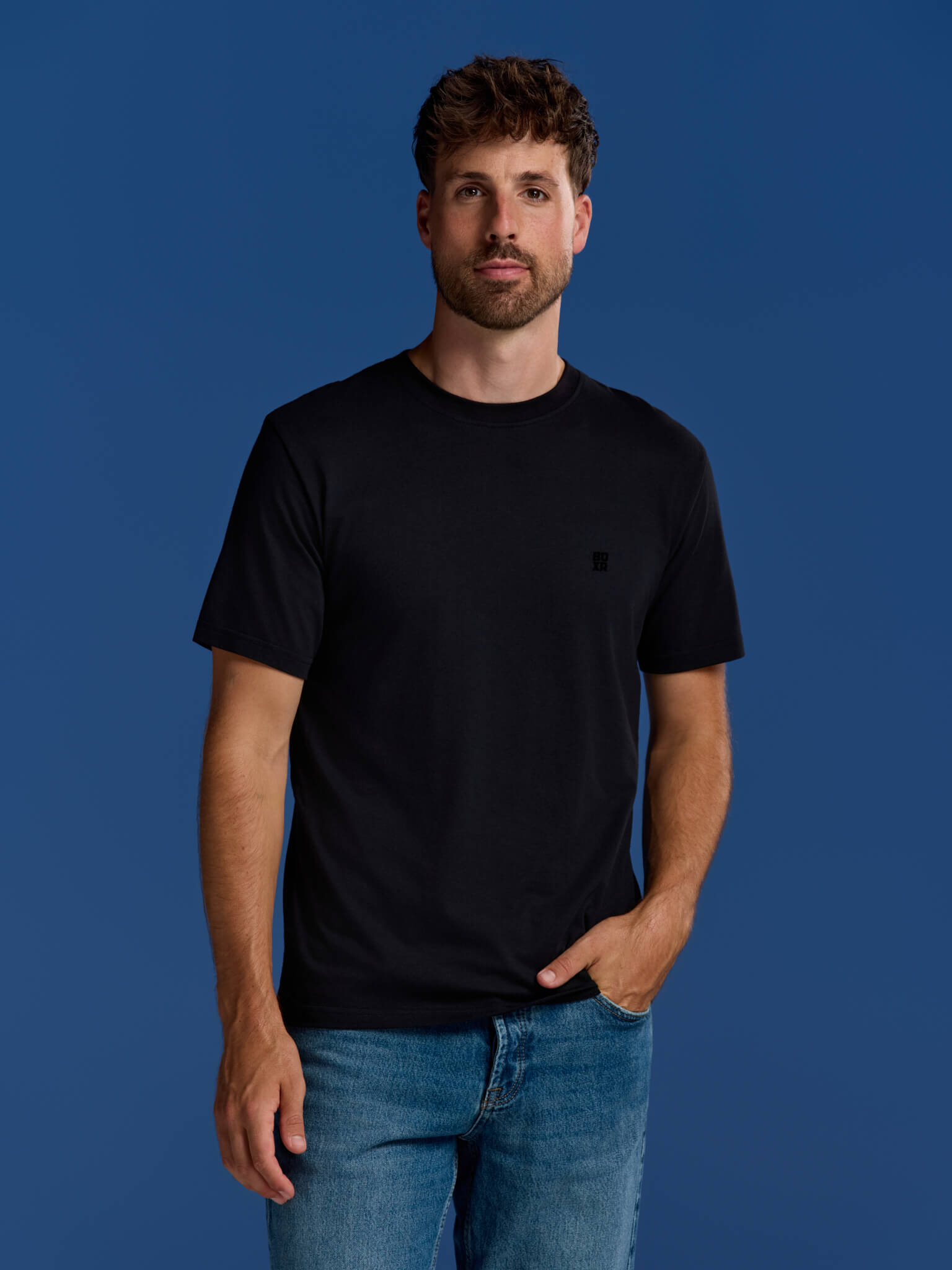 BOXR | Camisetas Casuales de Bambú - Pack de 1 - Negro