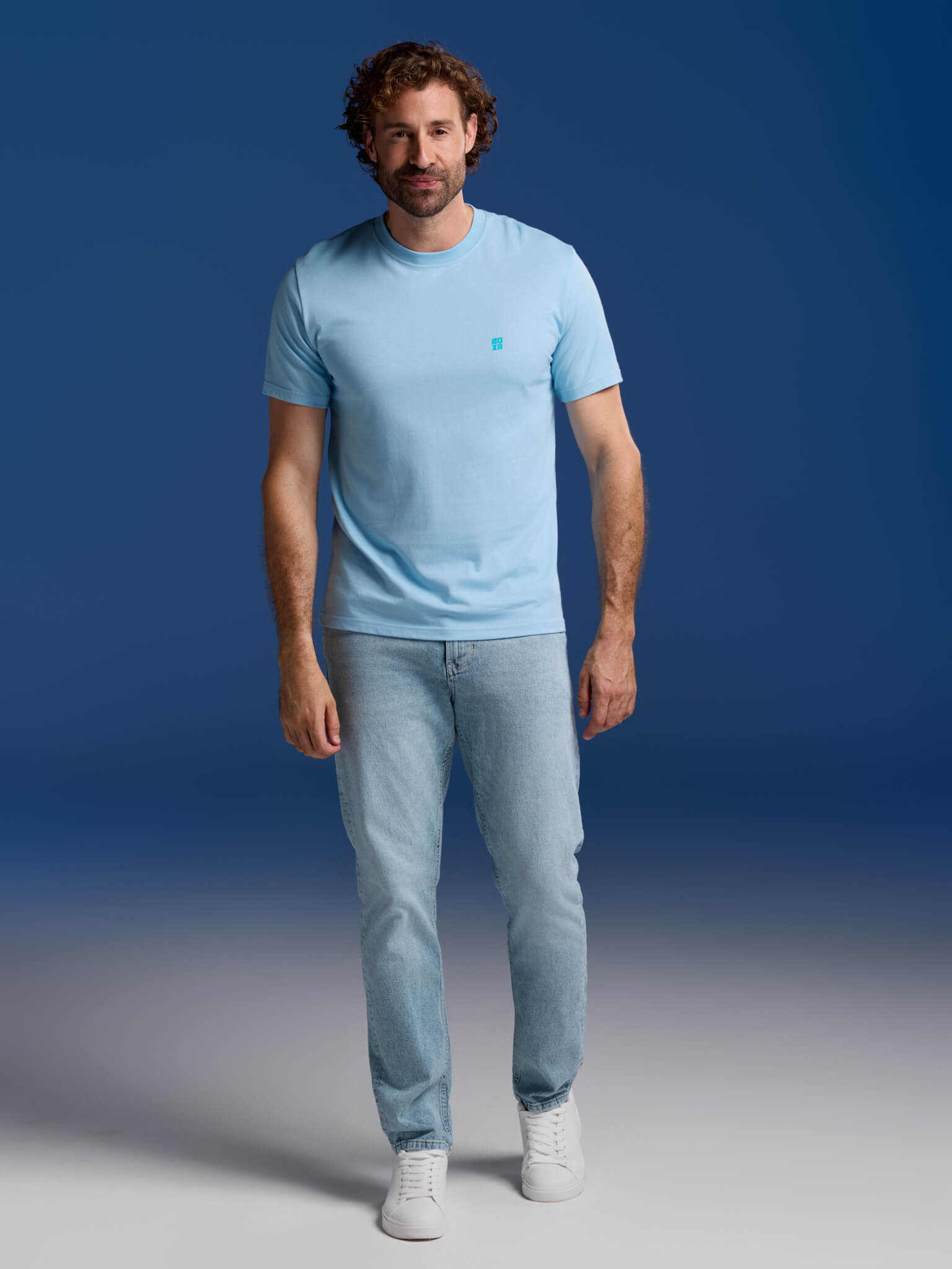 BOXR | Camisetas Casuales de Bambú - Pack de 1 - Azul Claro