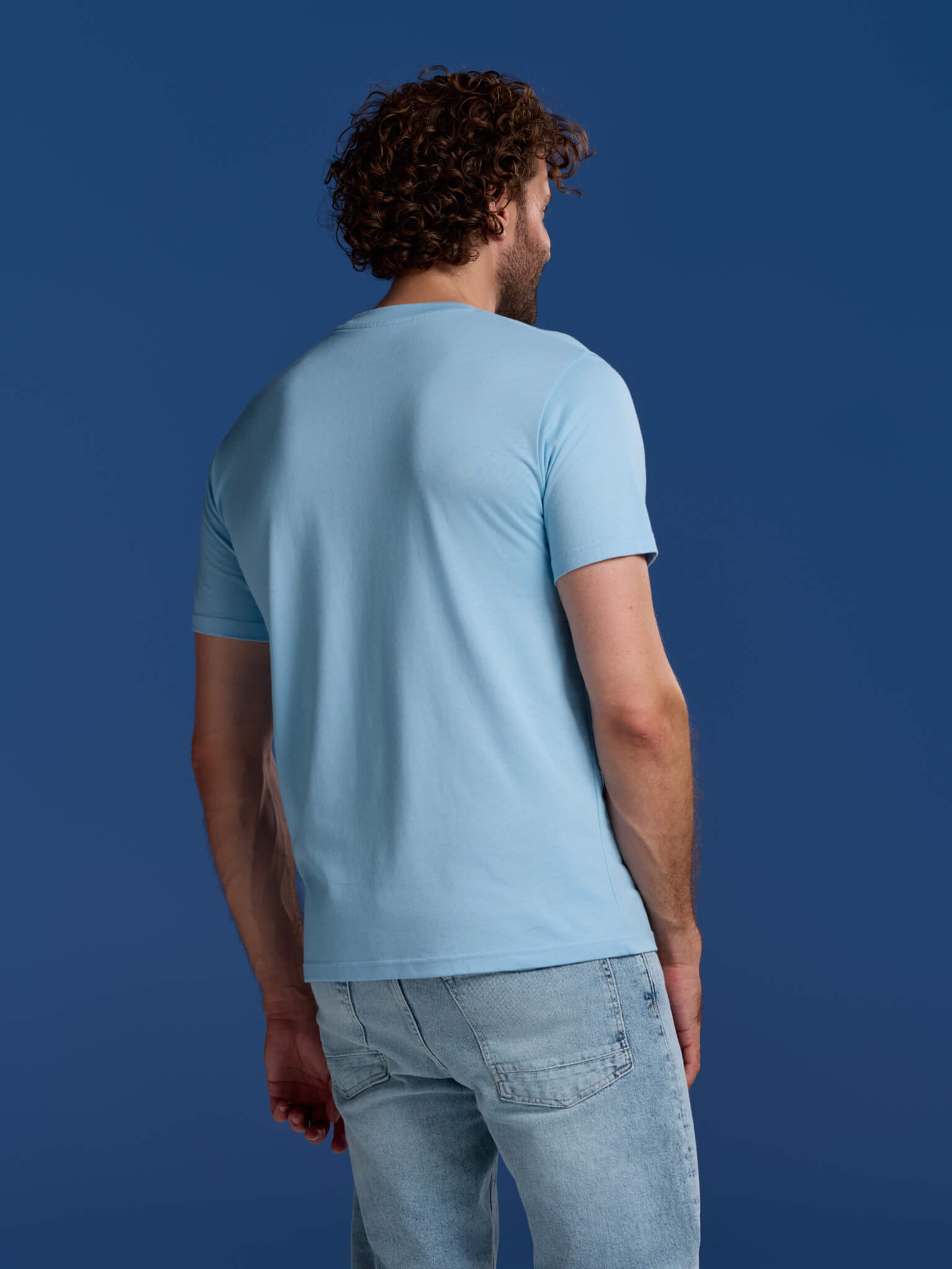 BOXR | Camisetas Casuales de Bambú - Pack de 1 - Azul Claro