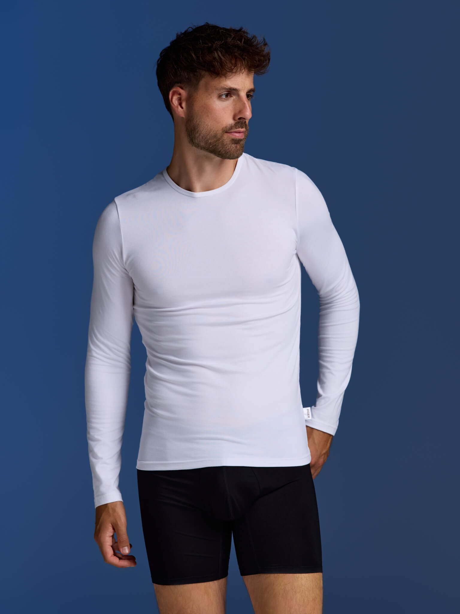 BOXR | Camisetas de Manga Larga de Bambú - Pack de 4 - Blanco