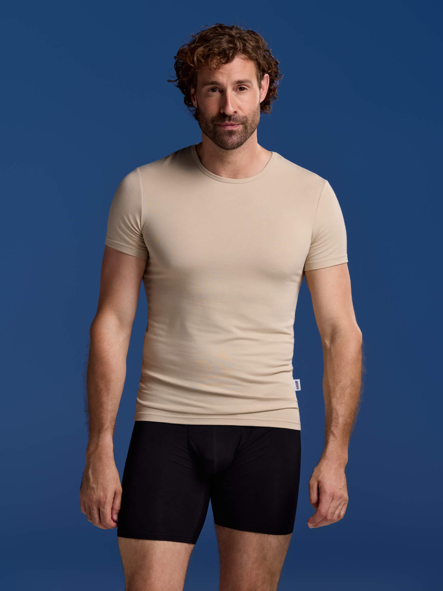 BOXR | Camiseta De Bambú - Pack de 4 - Beige Caqui