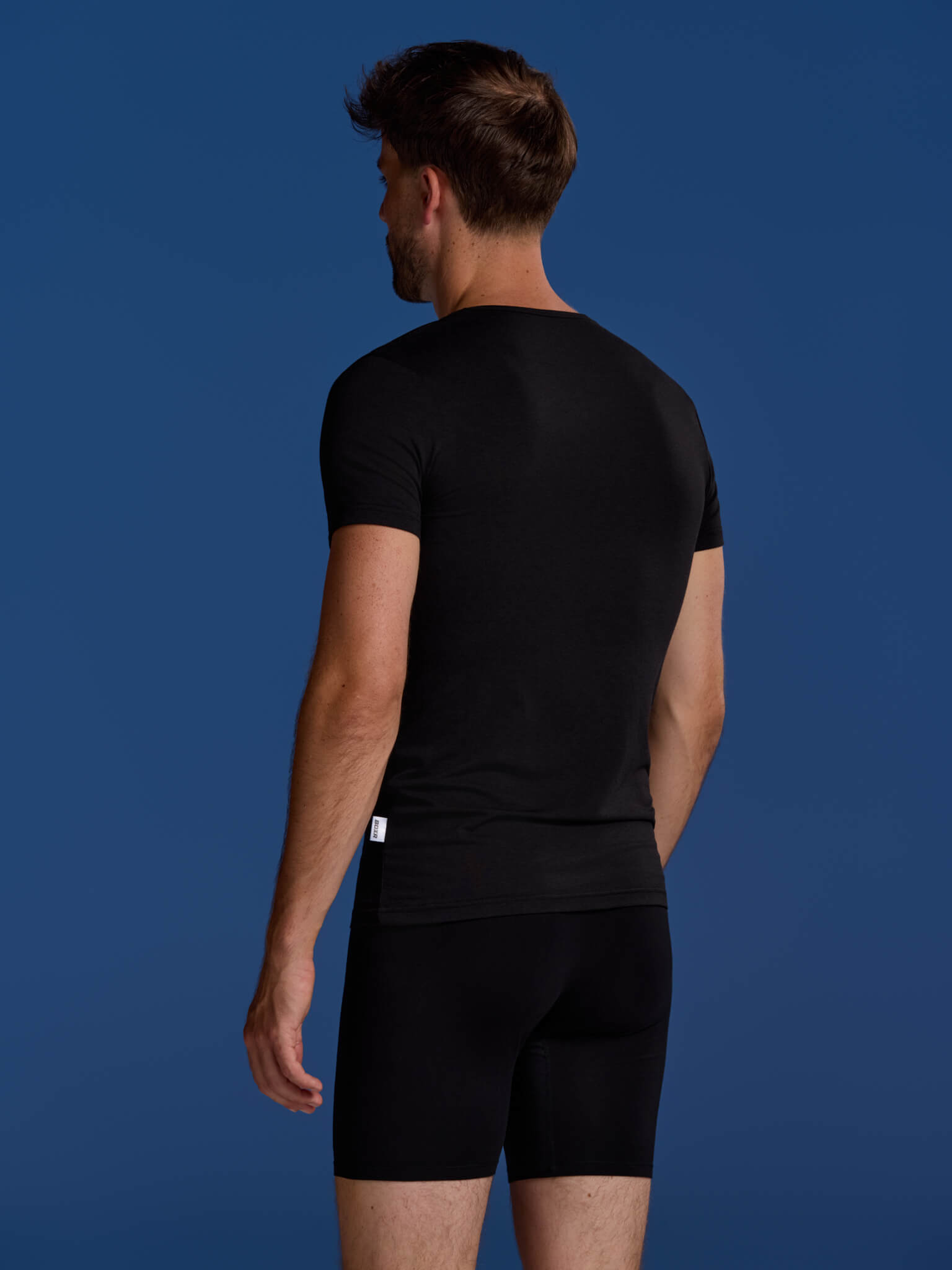 BOXR | Camisetas de Bambú con Cuello en V - Pack de 2 - Negro