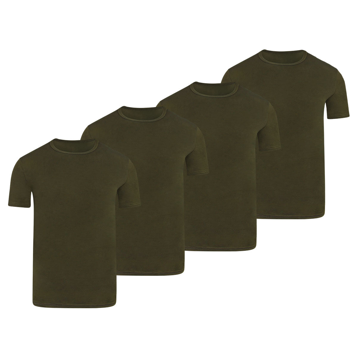 BOXR | Camiseta De Bambú - Pack de 4 - Verde Oliva