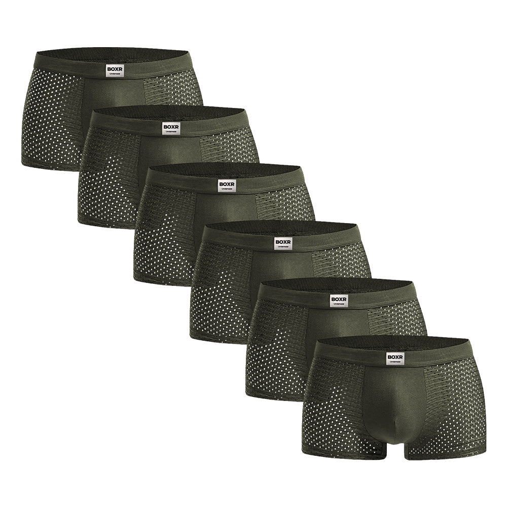 BOXR | Boxers De Bambú - Pack de 6 - Verde Oliva