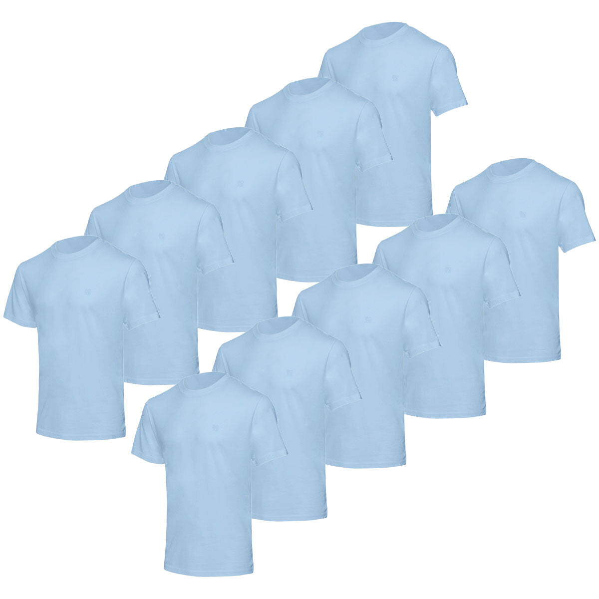 BOXR | Camisetas Casuales de Bambú - Pack de 10 - Azul Claro