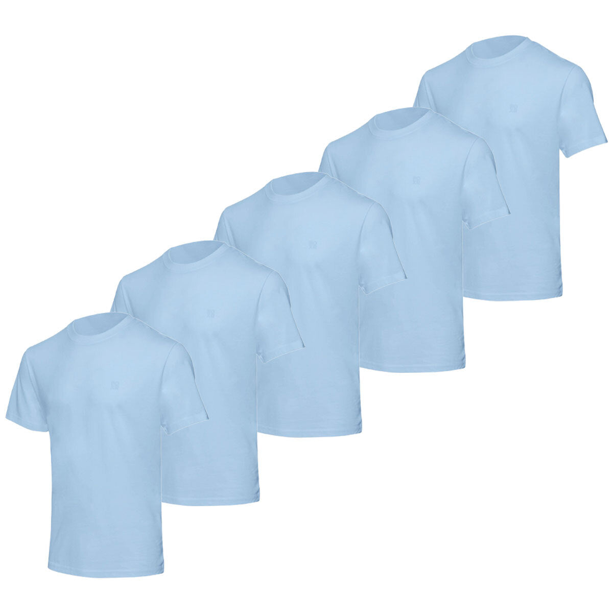 BOXR | Camisetas Casuales de Bambú - Pack de 5 - Azul Claro