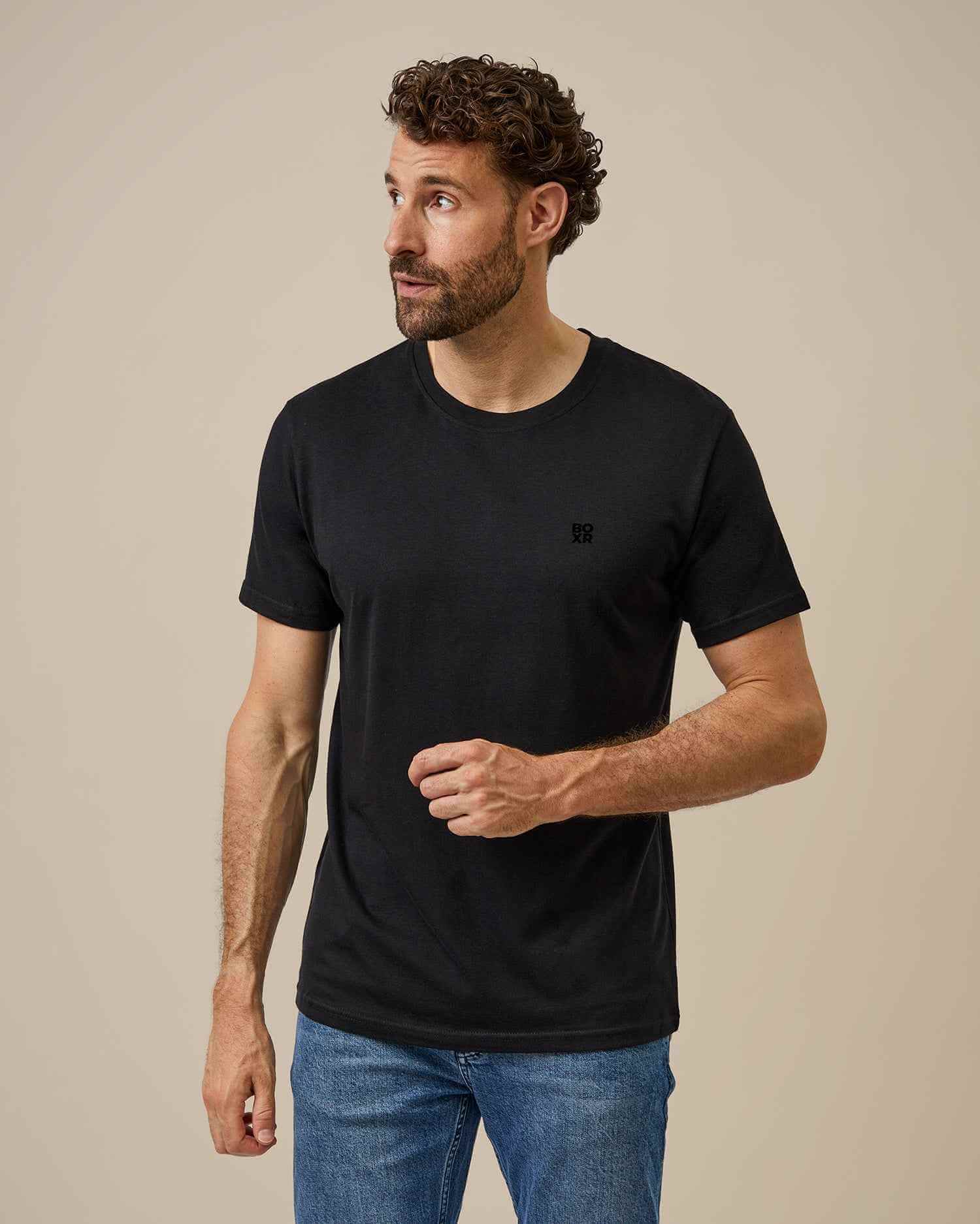 BOXR | Camisetas Casuales de Bambú - Pack de 1 - Negro