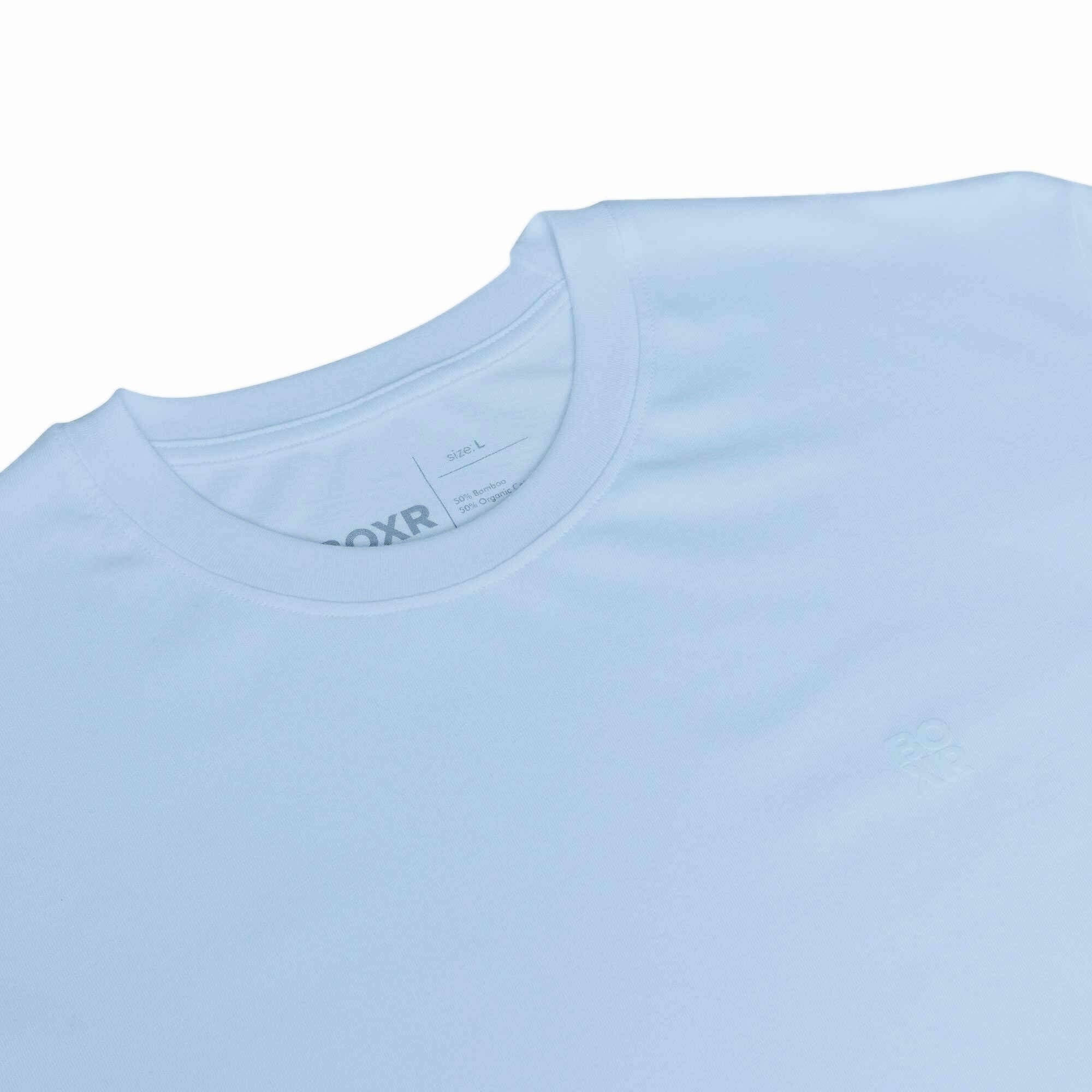BOXR | Camisetas Casuales de Bambú - Pack de 5 - Azul Claro
