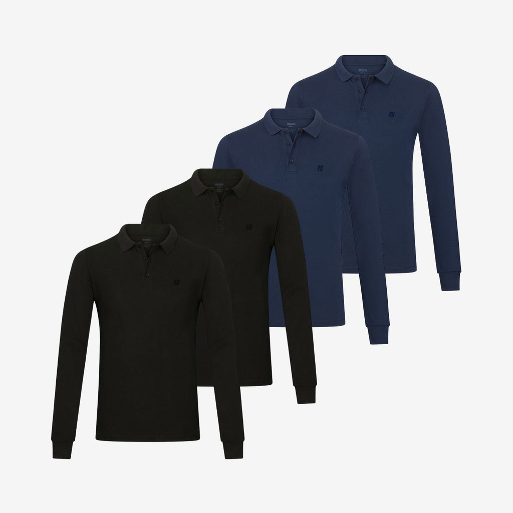 Polos de manga larga de Bambú pack de 4