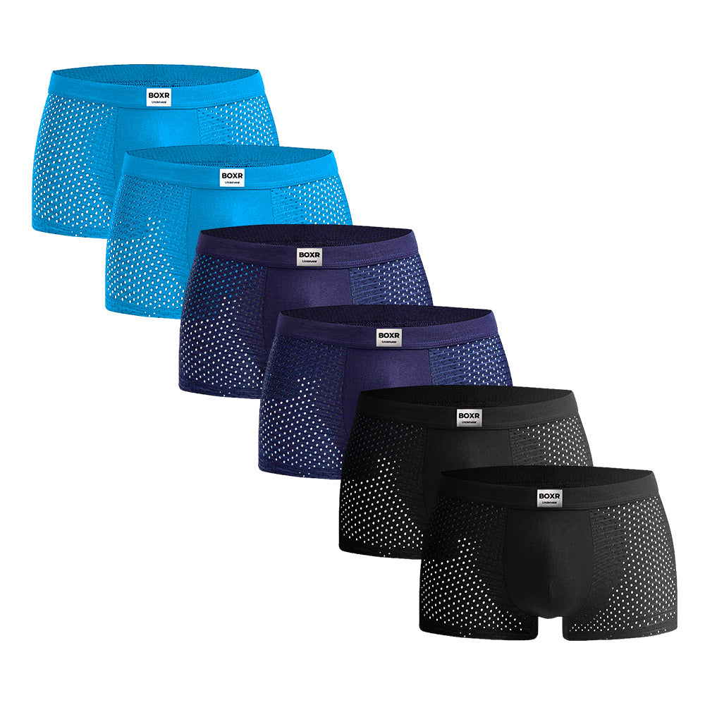 BOXR | Boxers De Bambú - Pack de 6 - Azul Soleado