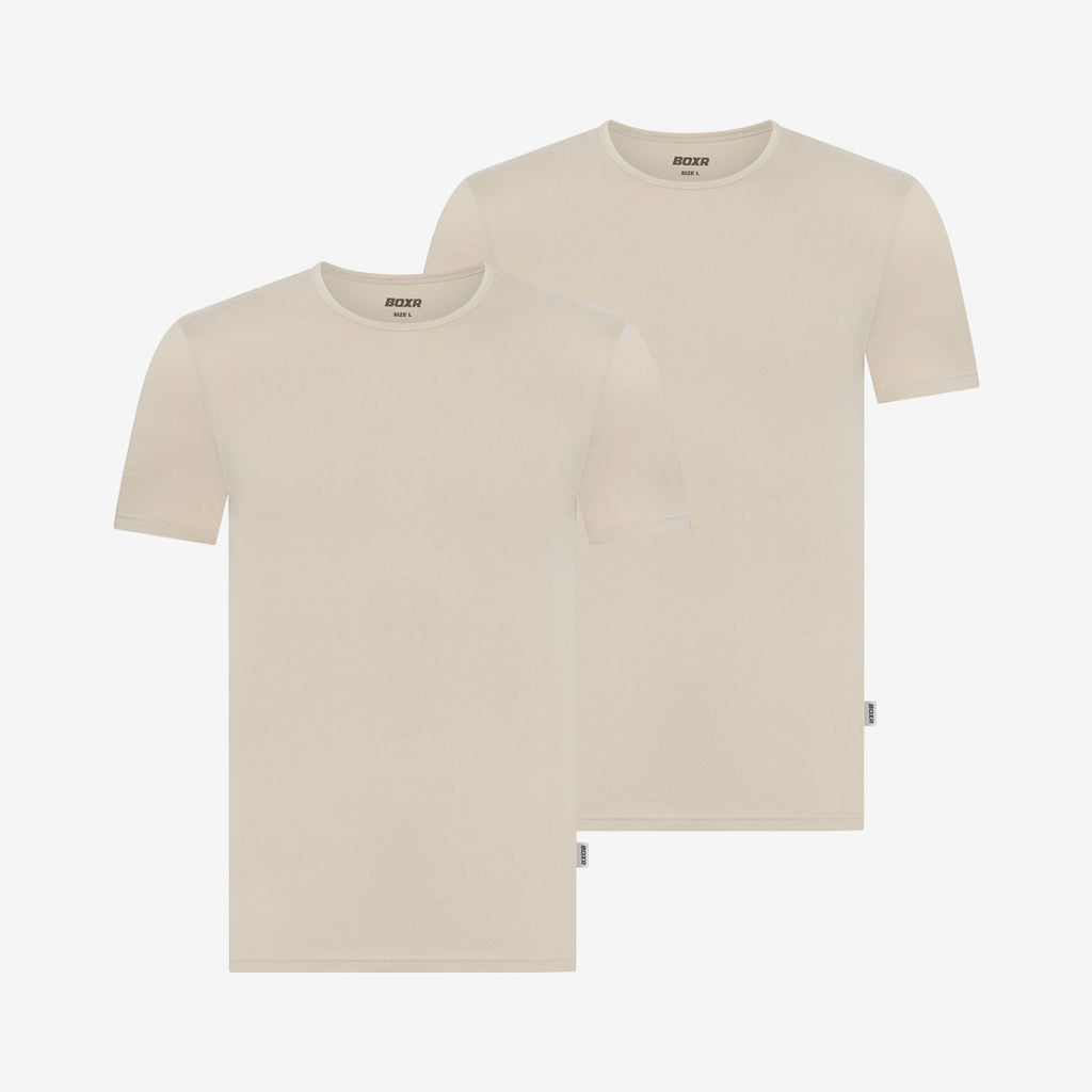Camisetas interiores de Bambú cuello redondo pack de 2
