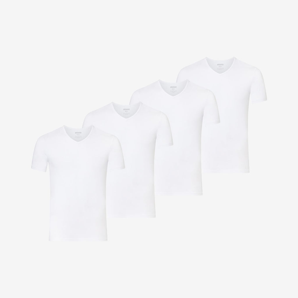 Camisetas interiores de Bambú cuello en V pack de 4