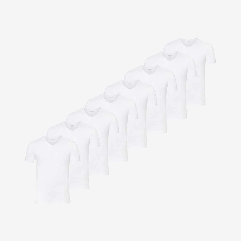 Camisetas interiores de Bambú cuello en V pack de 8