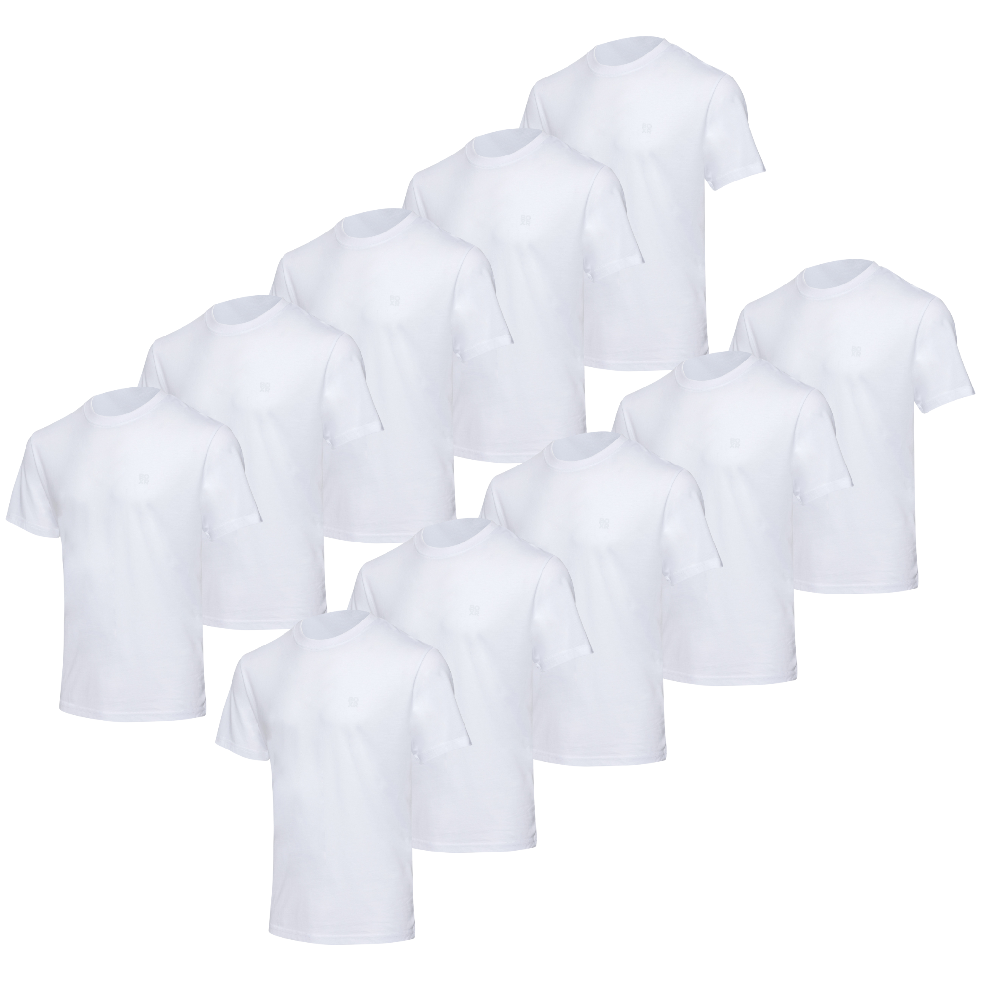 BOXR | Pack de 10 Camisetas Casuales de Bambú Blanco