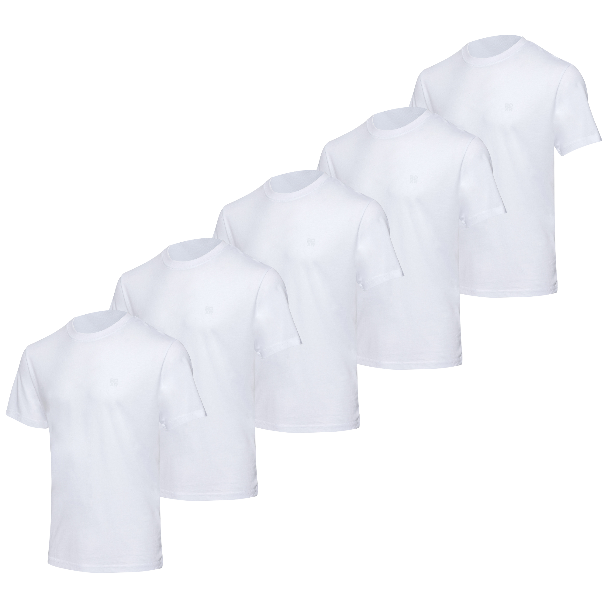 BOXR | Pack de 5 Camisetas Casuales de Bambú Blanco