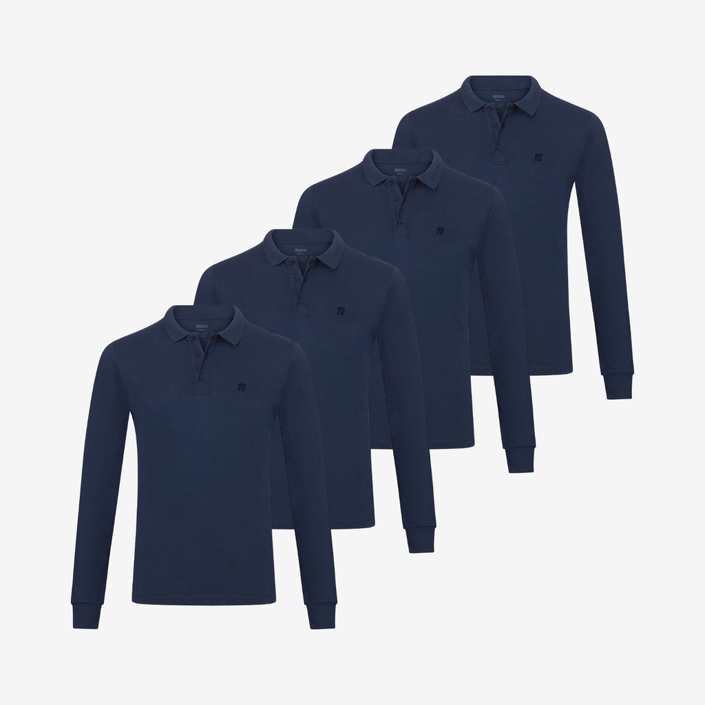 Polos de manga larga de Bambú pack de 4