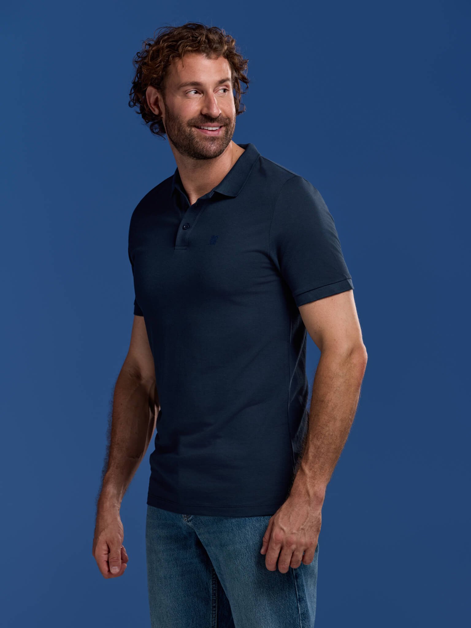 BOXR | Polo de bambú Pack de 2 Azul Marino y Azul Claro Melange