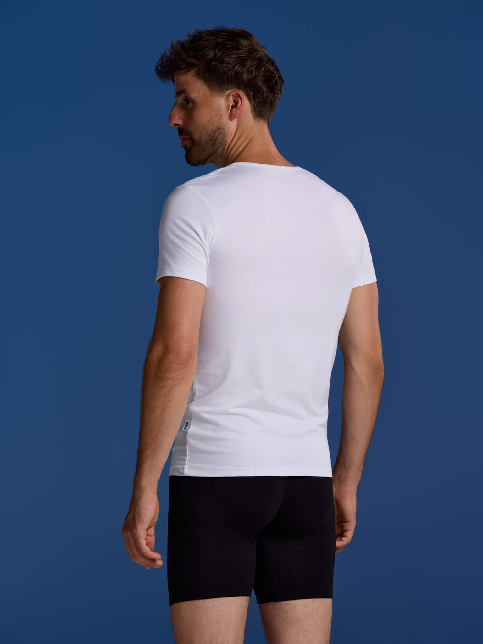 BOXR | Camisetas de Bambú con Cuello en V - Pack de 4 - Blanco