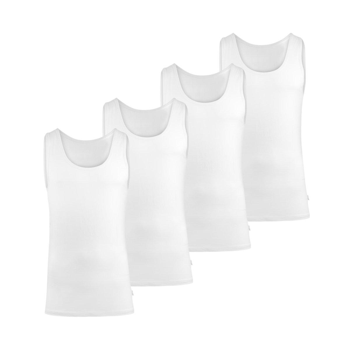 BOXR | Camiseta De Tirantes De Bambú - Pack de 4 - Blanco