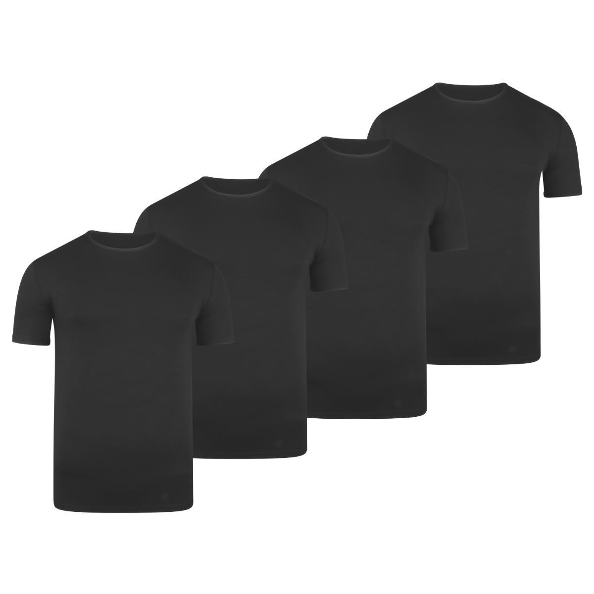 BOXR | Camiseta De Bambú - Pack de 4 - Negro