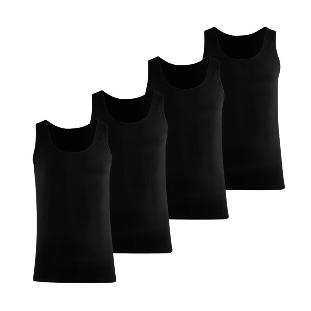 BOXR | Camiseta De Tirantes De Bambú - Pack de 4 - Negro