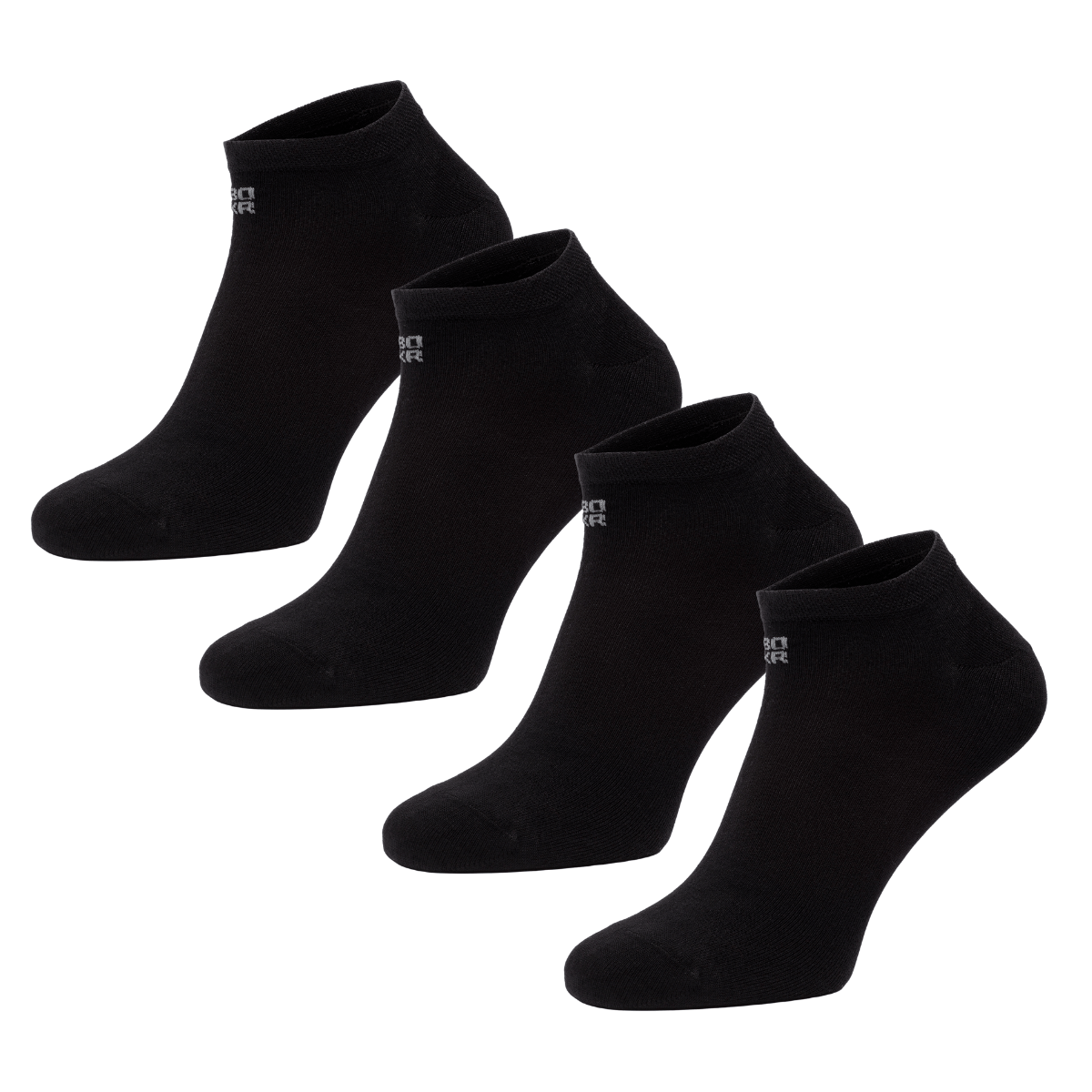 BOXR | Calcetines Tobilleros De Bambú - Pack de 4 - Negro