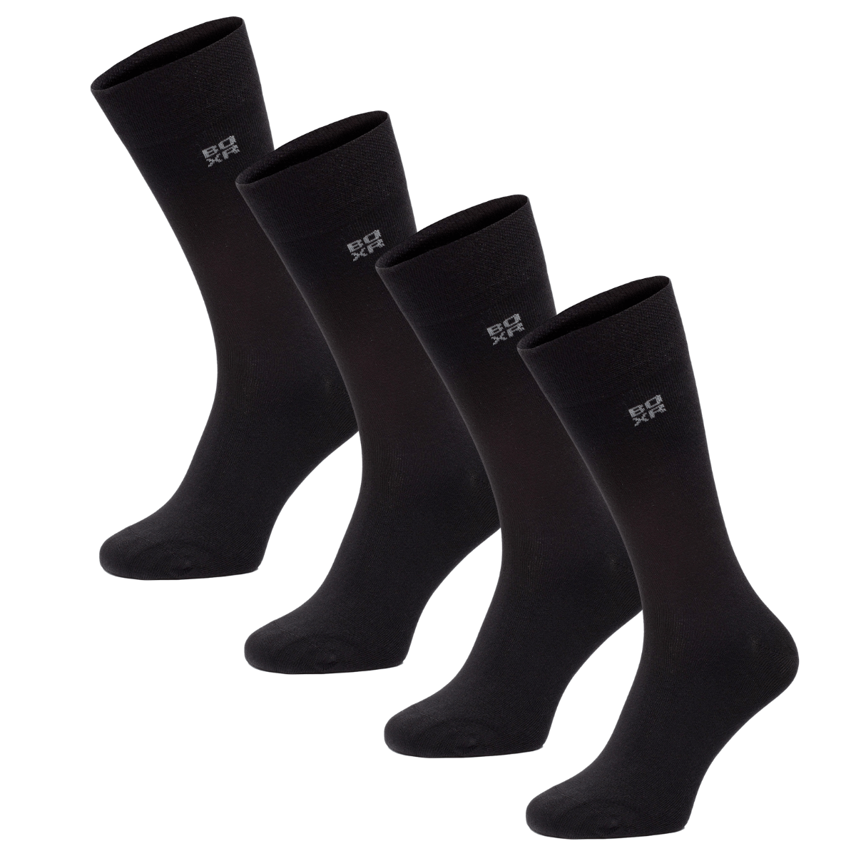 BOXR | Calcetines De Bambú - Pack de 4 - Negros